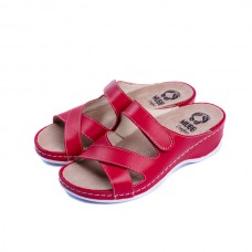 Шлепанцы женские анатомические кожанные NAPPA RED 782, Mubb