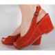 Женские ортопедические босоножки с массажной стелькой VESUVIO RED 505, Mubb