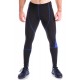 Лосины мужские для спорта и бега Totalfit G2 (черные с синей сеткой)