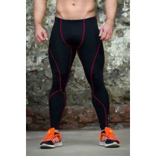 Тайтсы мужские спортивные Totalfit G7-1 (черные с красным)