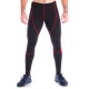 Лосины мужские для спорта и бега Totalfit G2-2 (черные с красной сеткой)