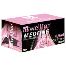 Инсулиновые шприцы Wellion MEDFINE 0,5мл х 12мм, 30шт. (Австрия)